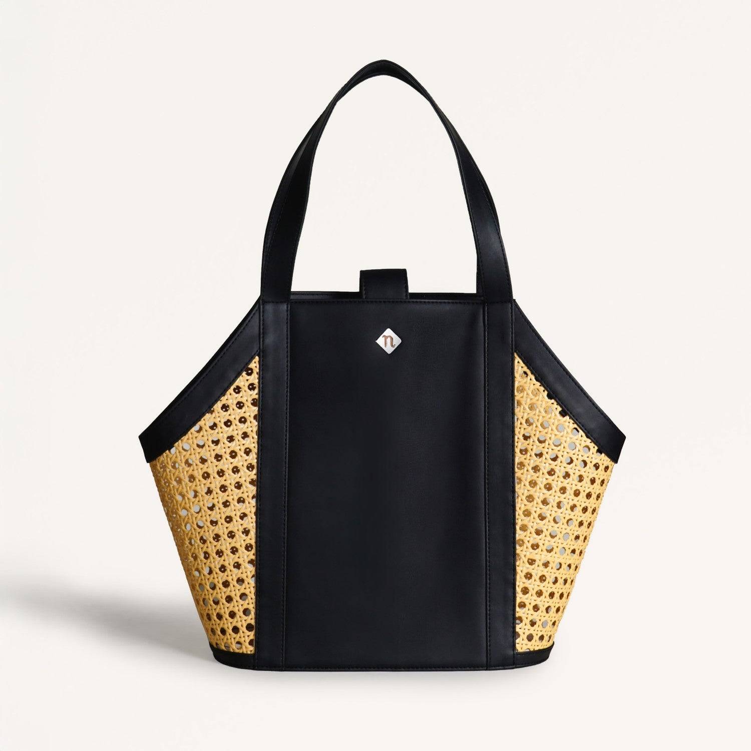 Vintage Rattan Webbing Tote Bag