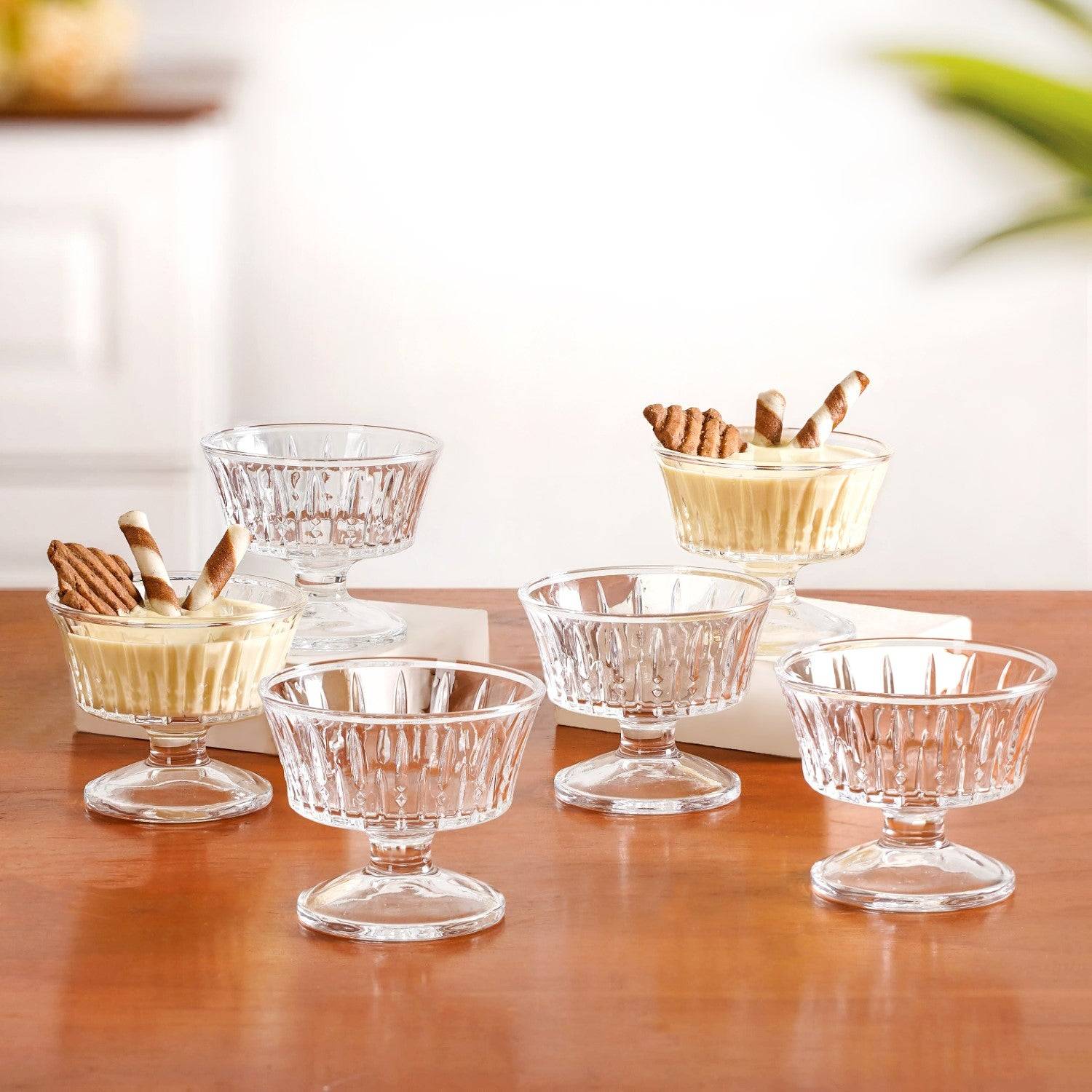 Vintage Thick Stem Dessert Bowls Set Of 6 120ml buy only at ₹660