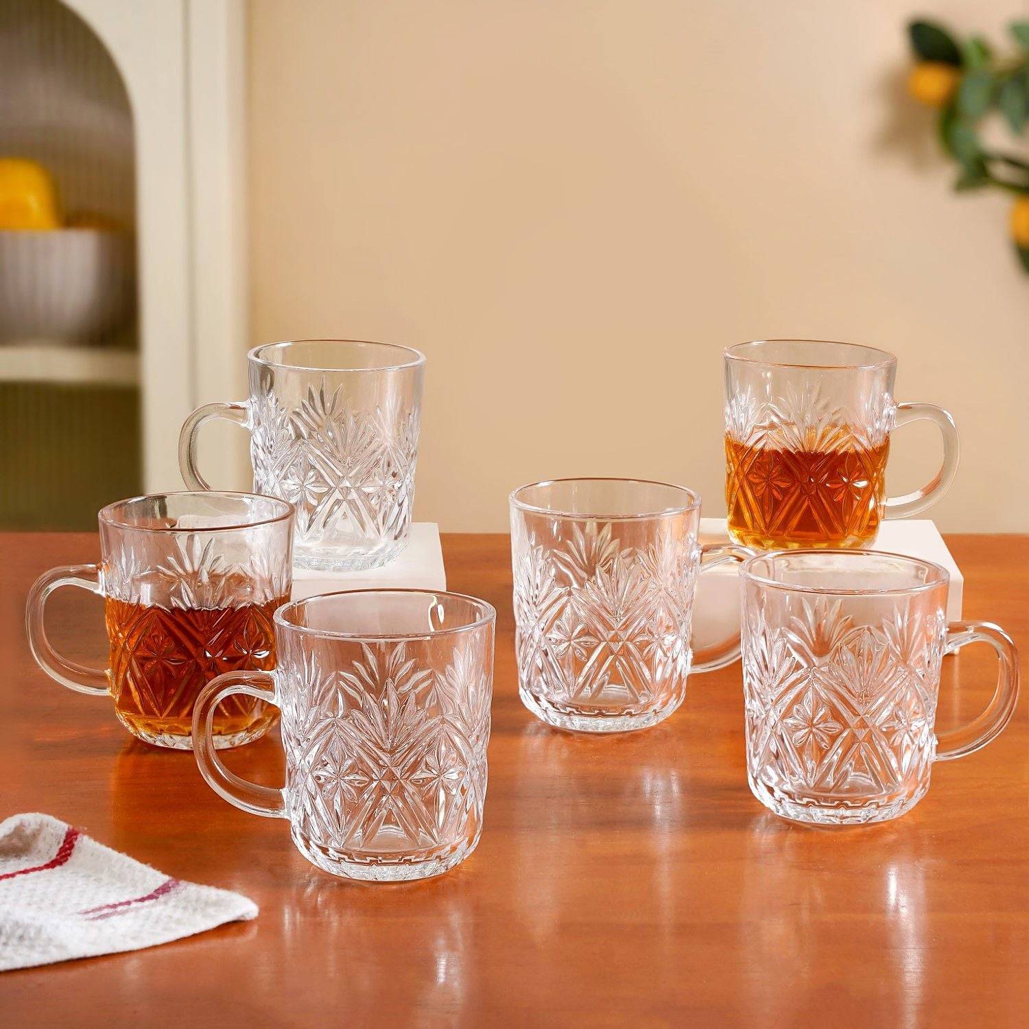 Vintage Embossed Mugs Set Of 6 229ml buy only at ₹645