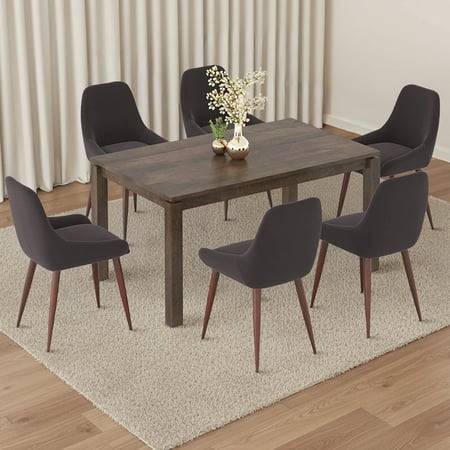 Atlas Solid Wood 6 Seater Compact Dining Table With Rickman Lounge Chairs