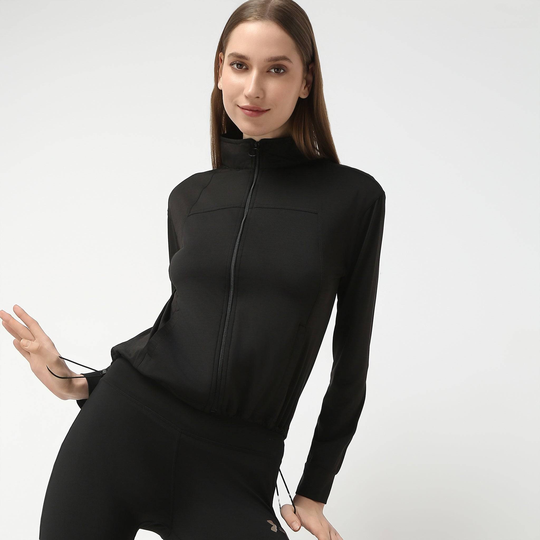 Mock Turtle Neck Cool It Tees With Full Sleeve Zipper Opening T-Shirt