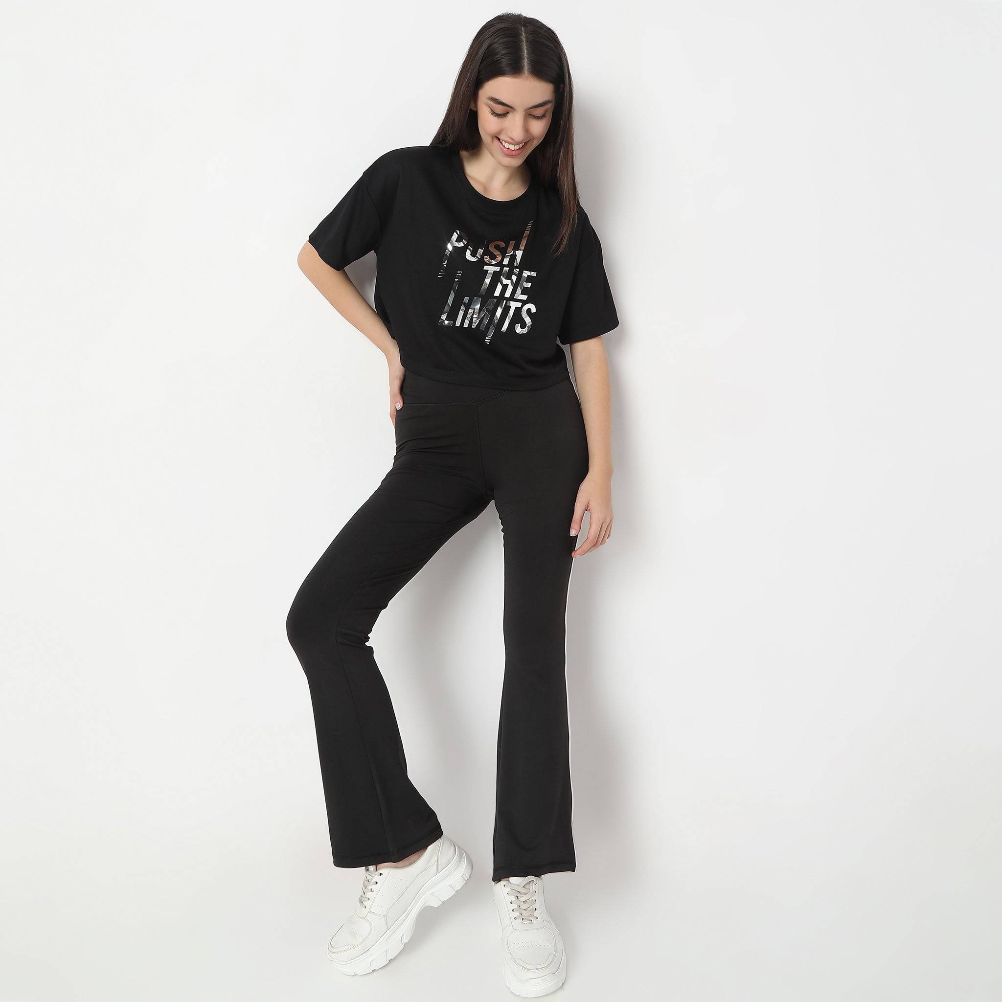 Boxy Fit Printed Short Sleeve Crop T-Shirt