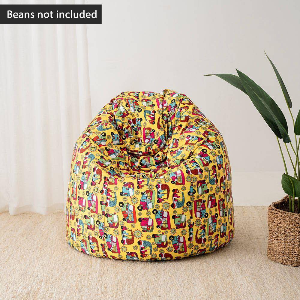 2XL Designer Bean Bag Without Beans | Canvas | Shaw Print | Bean Bag Chair | Cozy & Ideal for Any Space