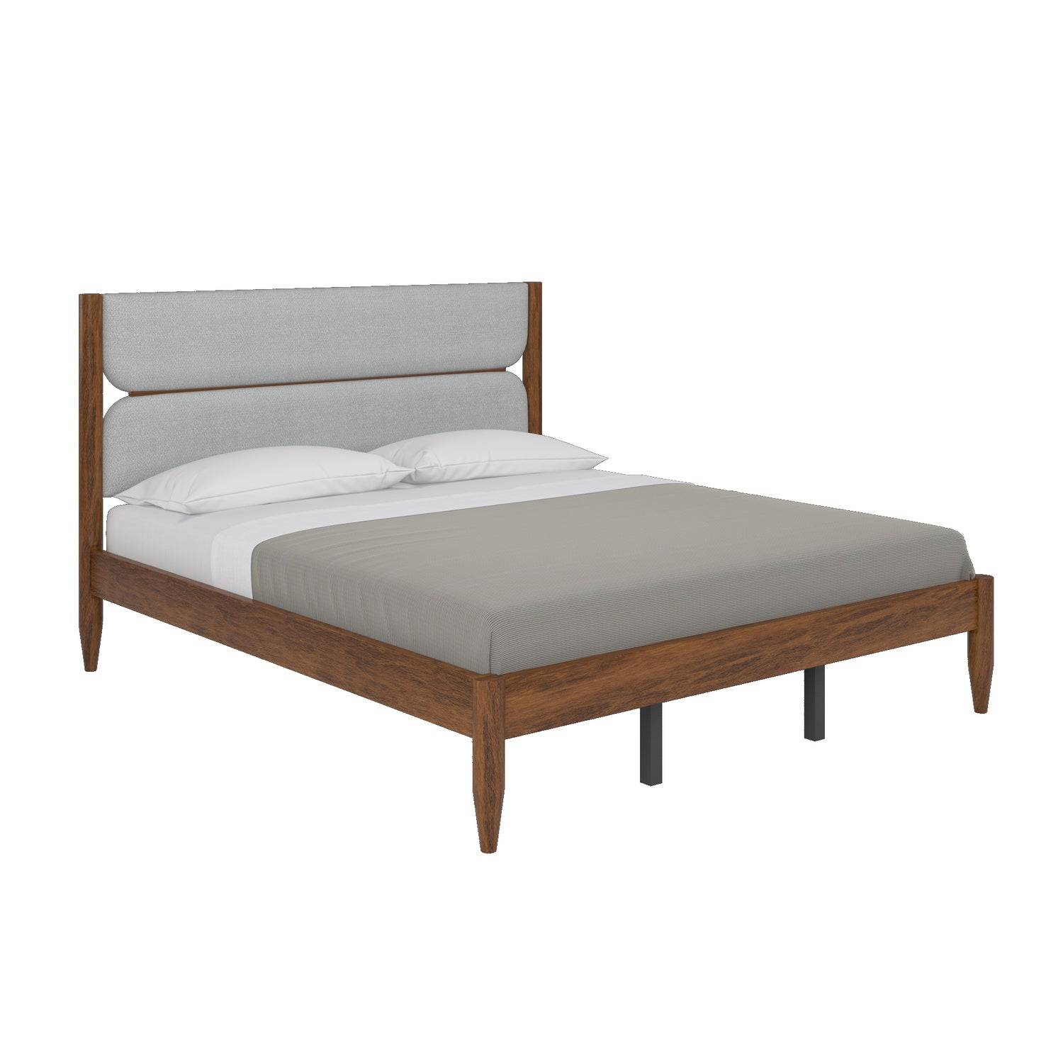 Emica King Bed Without Storage (Antique Cherry & Grey)