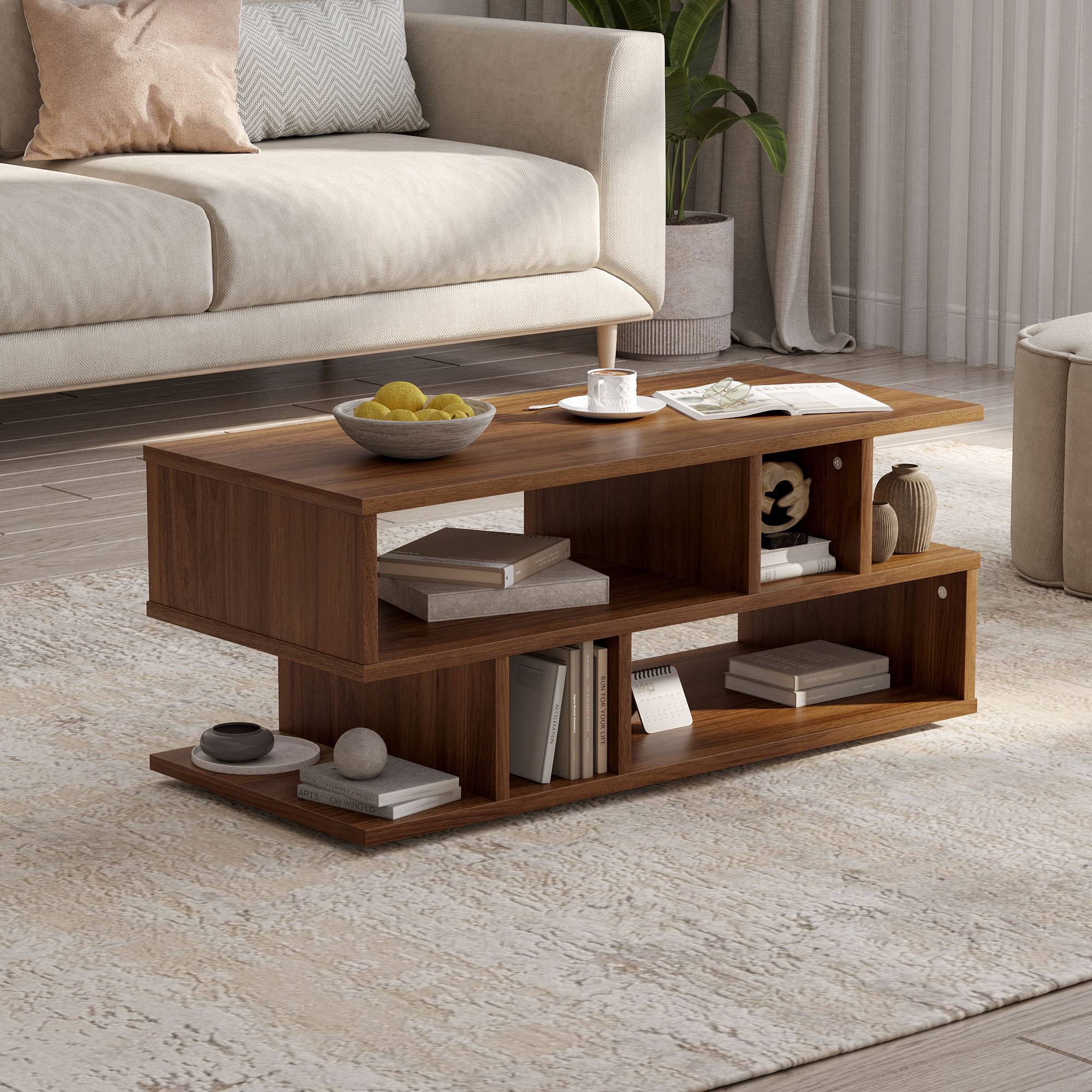 Crema Coffee Table - Columbian Walnut Color, Engineered Wood