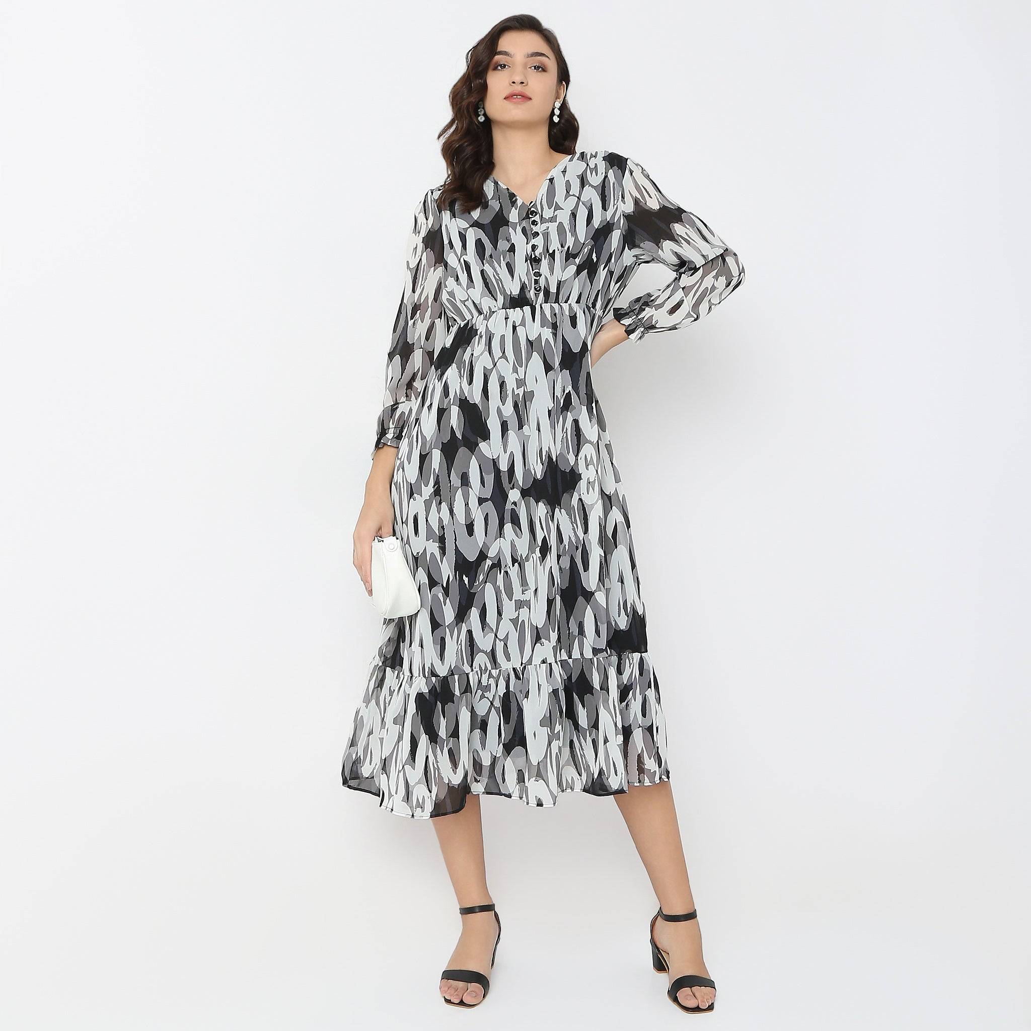 Regular Fit Printed Dress