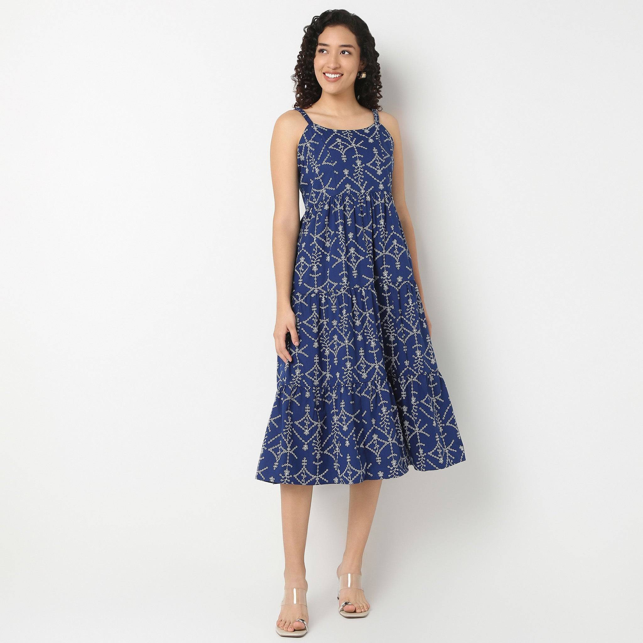 Strappy Schiffli Dress