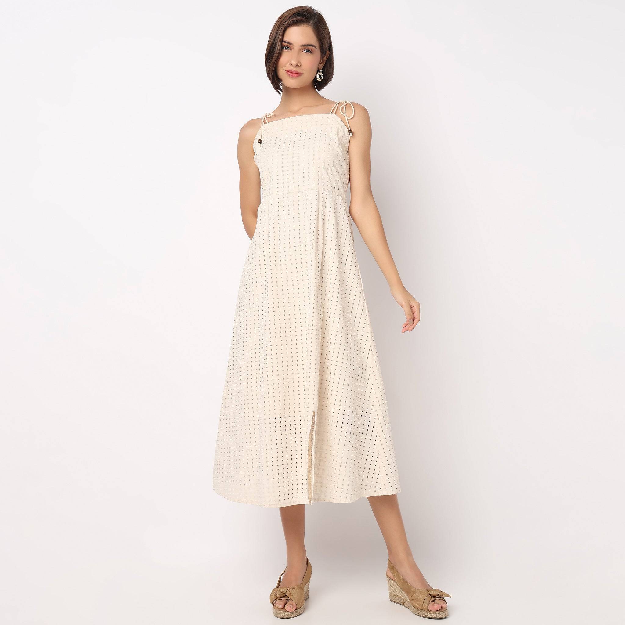 Cotton Sleeveless Flared Dress