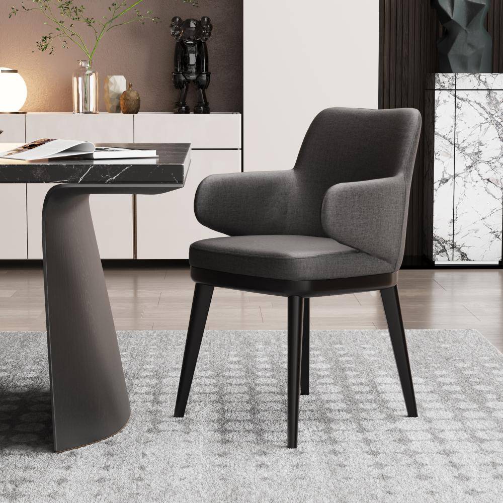 Arvia Dining Chair with Arm - Charcoal Grey