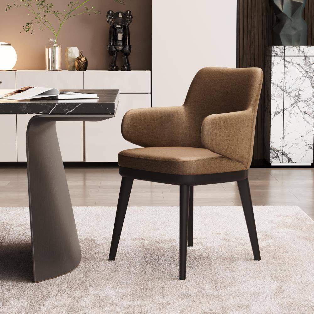 Arvia Dining Chair with Arm - Mocha Brown