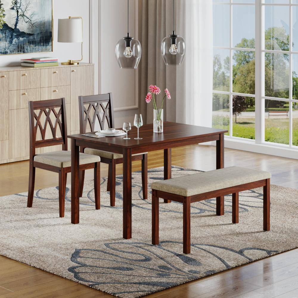 Minto 4 seater Sheesham Dining set with Bench
