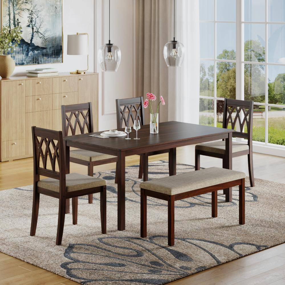 Minto 6 seater Sheesham Dining set with Bench