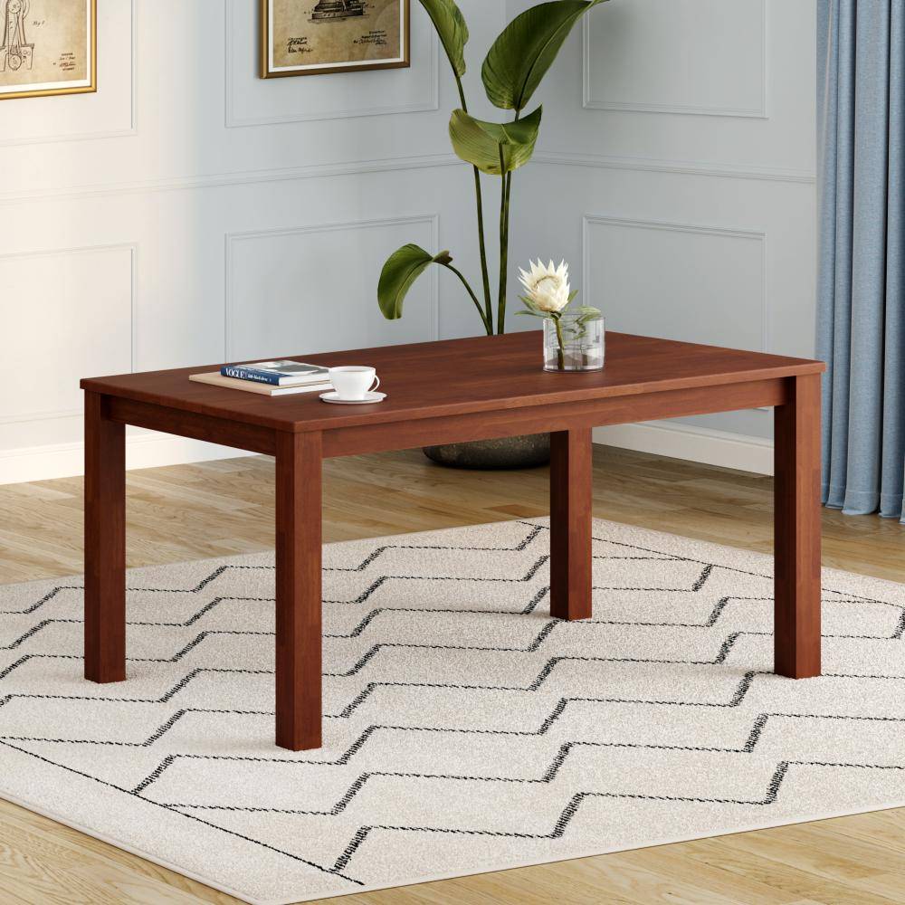 Samphire Solid Wood 6-Seater Dining Table (Golden Brown)