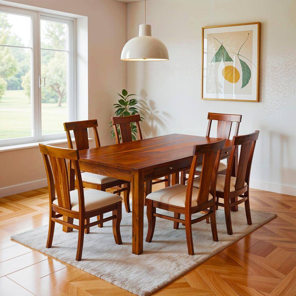 Soomari Sheesham Wood 6 Seater Dining Set