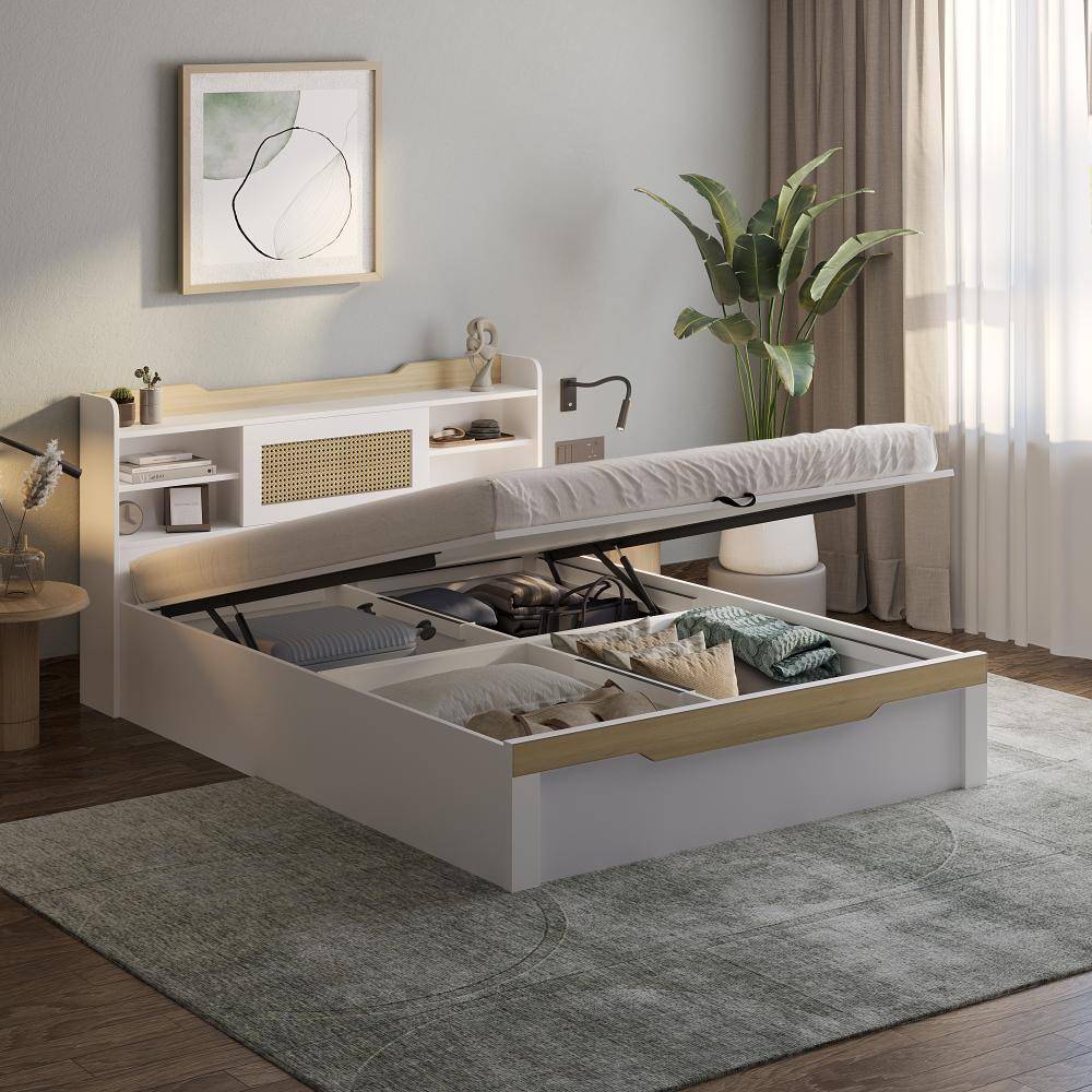 Halos Queen Storage Engineered Wood Bed with Hydraulic mechanism (78x60 inch)