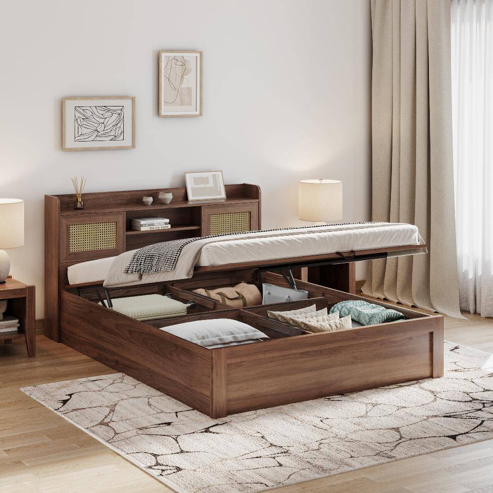 Tesser Queen Storage Engineered Wood Bed with Hydraulic mechanism (78x60 inch)