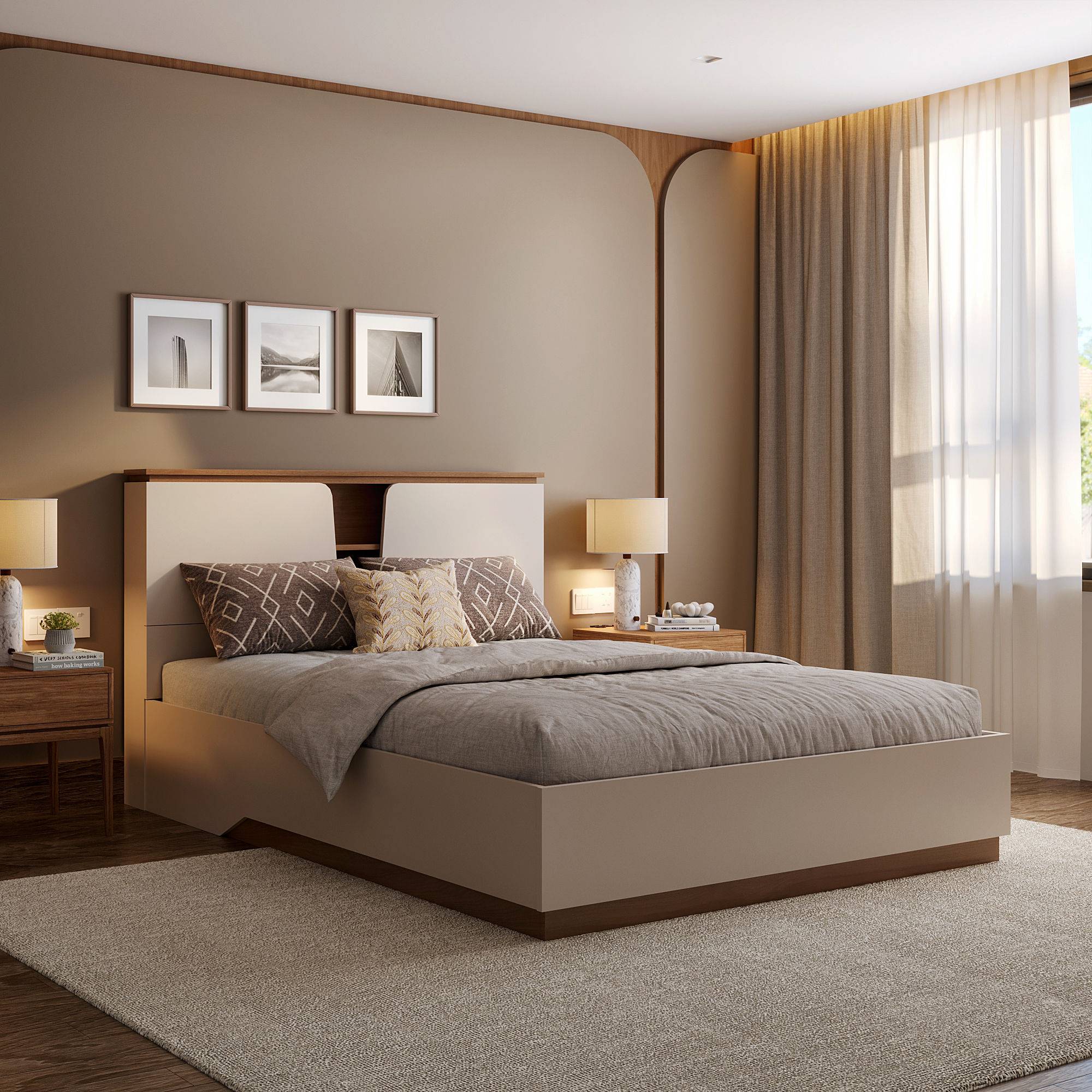 Kora Queen Engineered Wood Bed with Storage (78x60 inch)