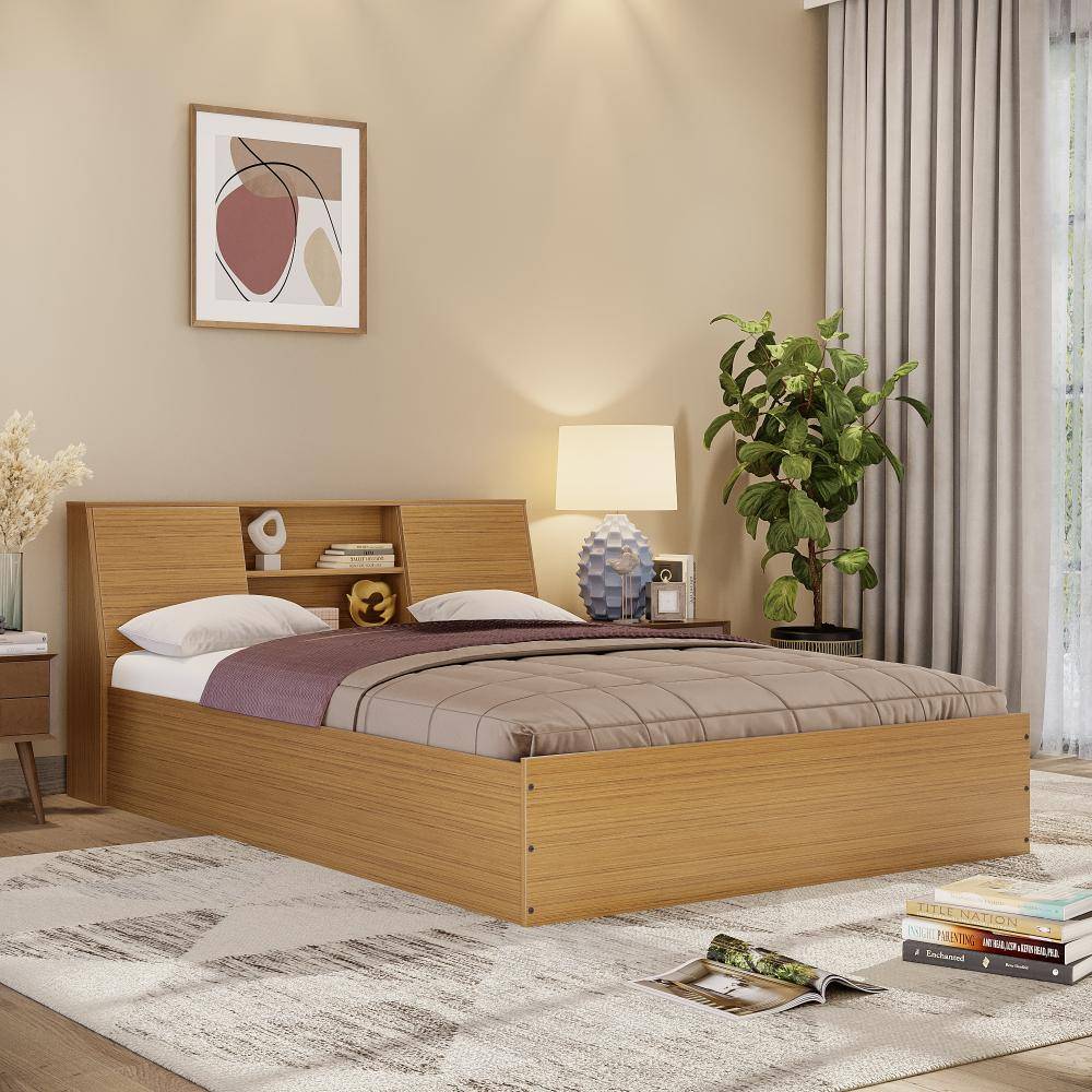 Orion Queen Storage Engineered Wood Bed - Urban Teak (78x60 inch)