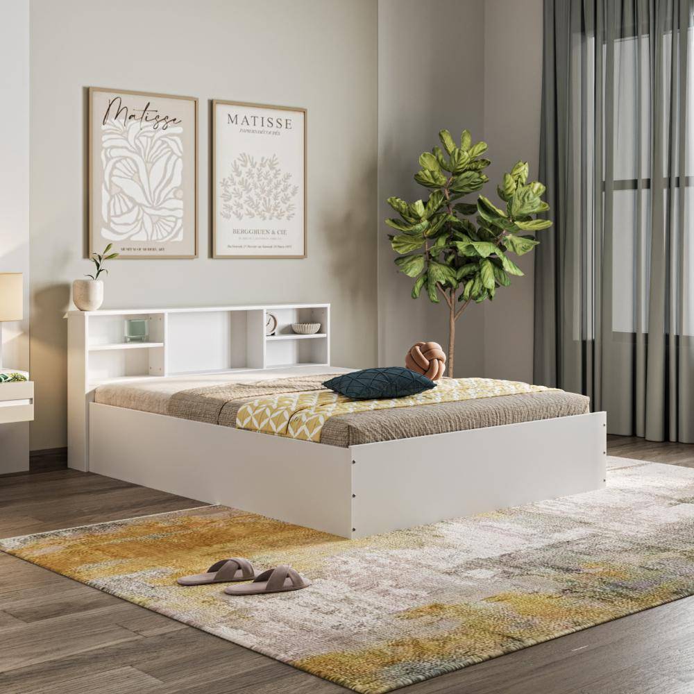 Petra Headboard Storage product - Queen size - Frosty White (78x60 inch)