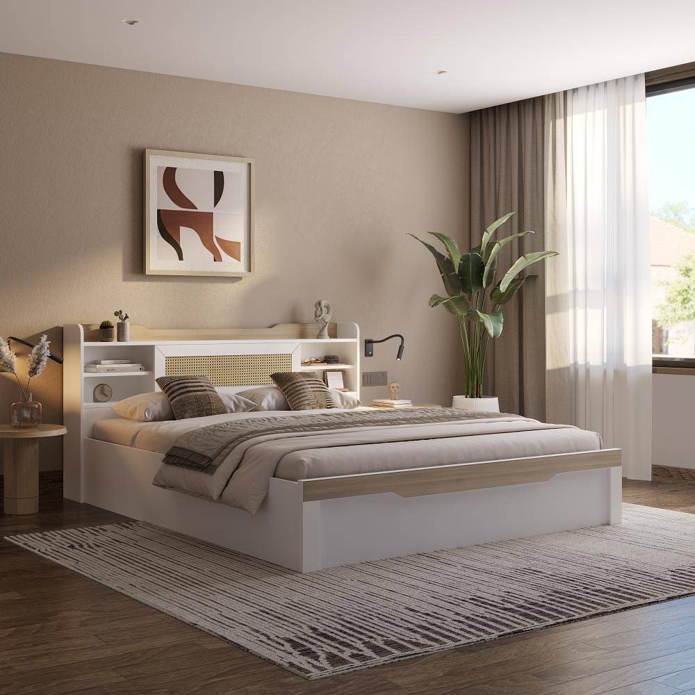 Halos King Engineered Wood Bed with Storage (78x72 inch)