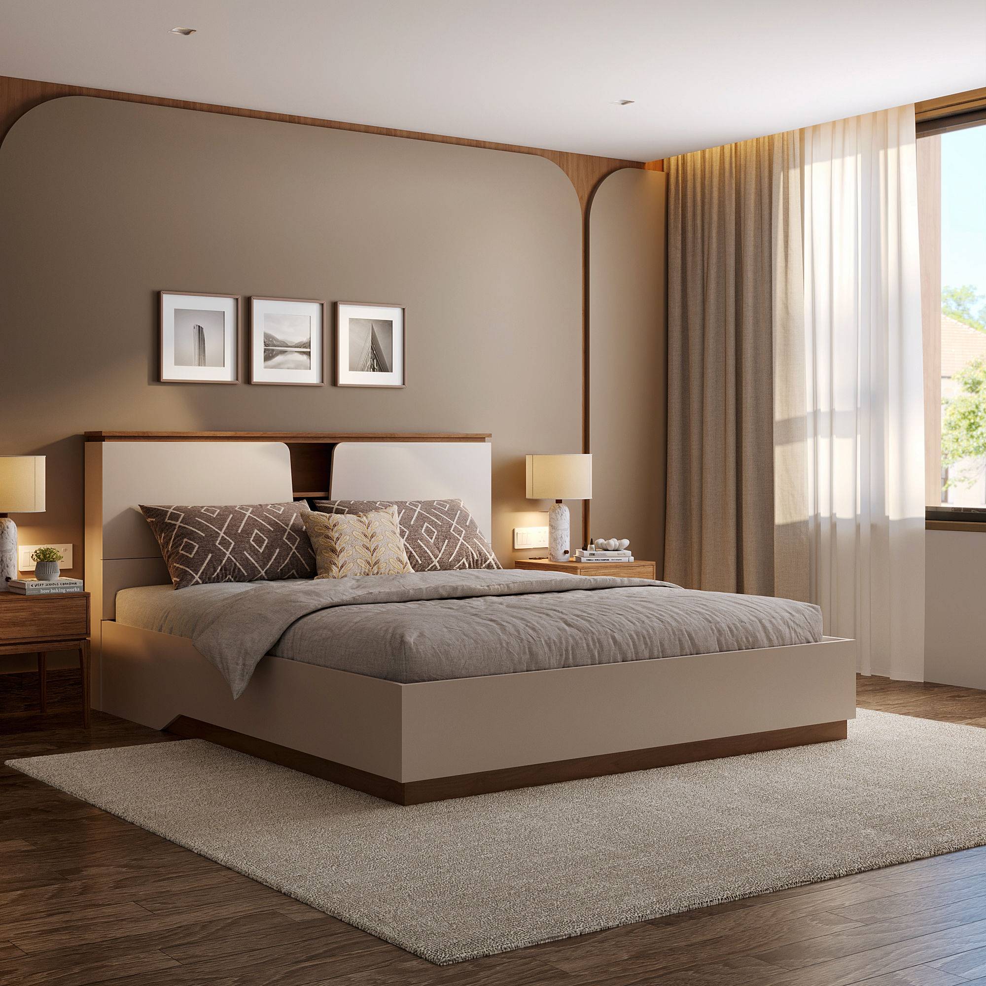 Kora King Engineered Wood Bed with Storage (78x72 inch)