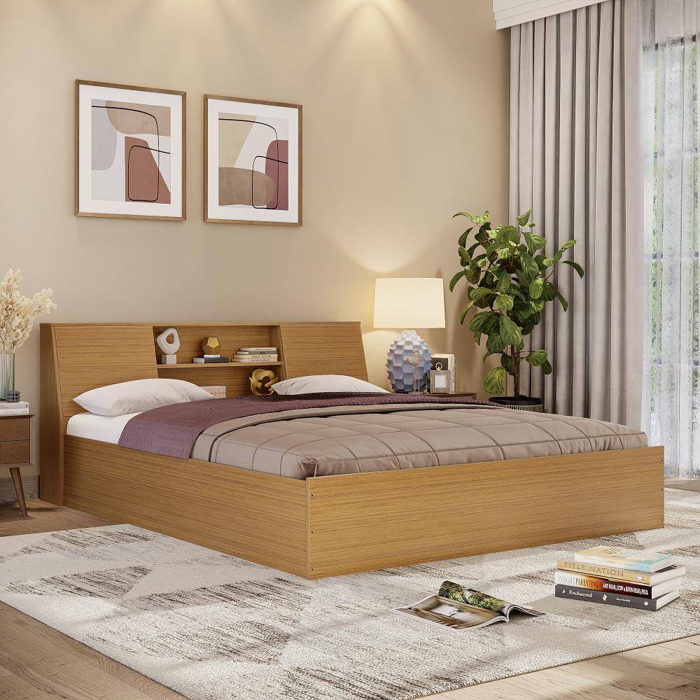Orion King Storage Engineered Wood Bed - Urban Teak (78x72 inch)