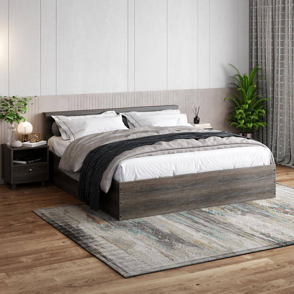 Taurus King Size Engineered Wood Bed with Storage (78x72 inch)