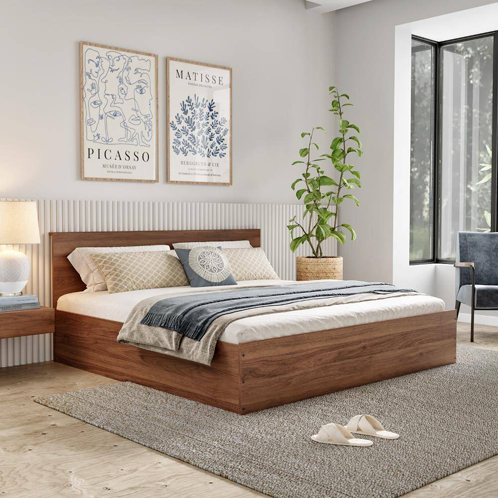 Taurus Engineered Wood Bed with Storage (78*72inch) / (1.98m*1.83m) (78x72 inch)