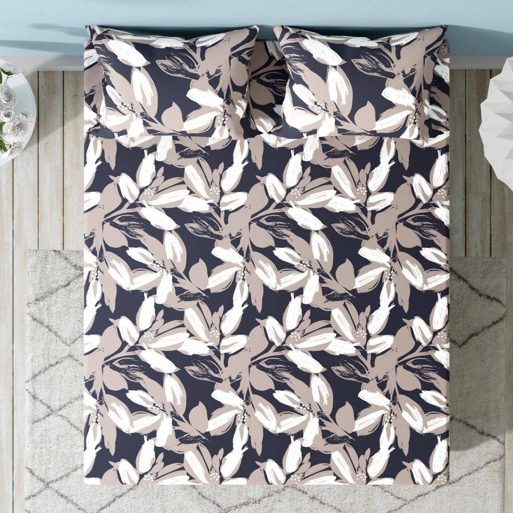 100% Cotton 220 TC Fitted Bedsheet With 2 Pillow Covers | Beyu King, 78" x 72", Beyu | 1.98m x 1.83m (78x72 inch)
