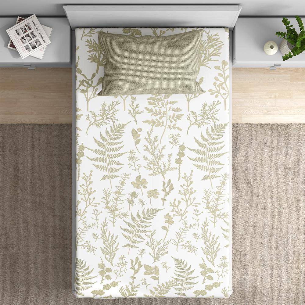 100% Cotton 200 TC Fitted Bedsheet With 1 Pillow Cover | Buffey Single, 72" x 36", Buffey| 1.83m x 91cm (72x36 inch)