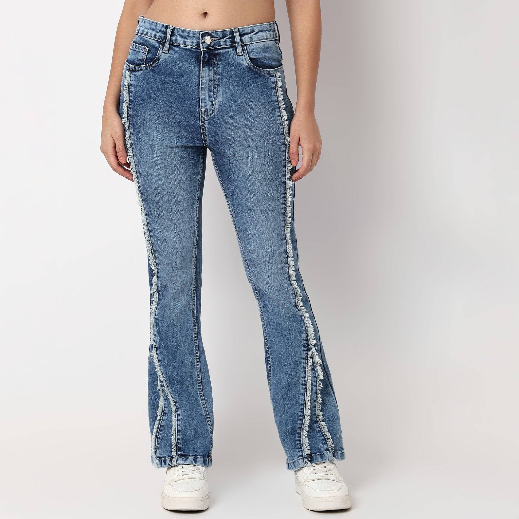 Frilled Highwaist Bootcut Jeans