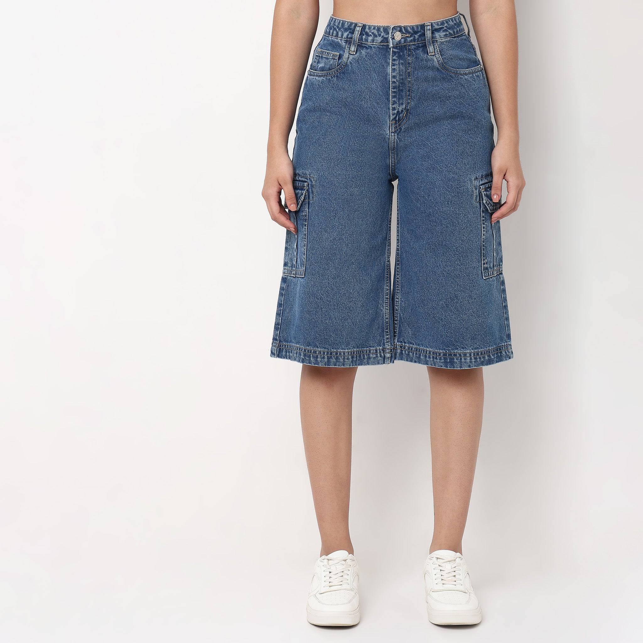 Denim Midstone Color Street Look Cargo JORTS