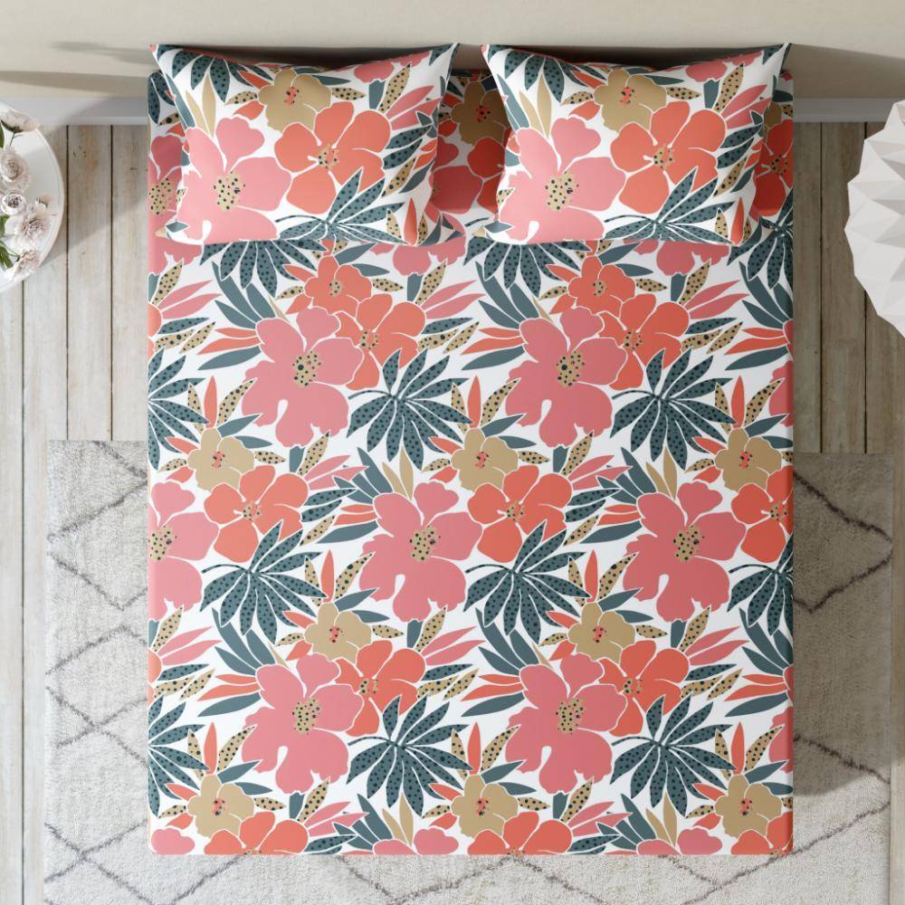 100% Cotton 200 TC Flat Bedsheet With 1 Pillow Cover | Single Size (90x60 inches) | Bingo (90x60 inch)