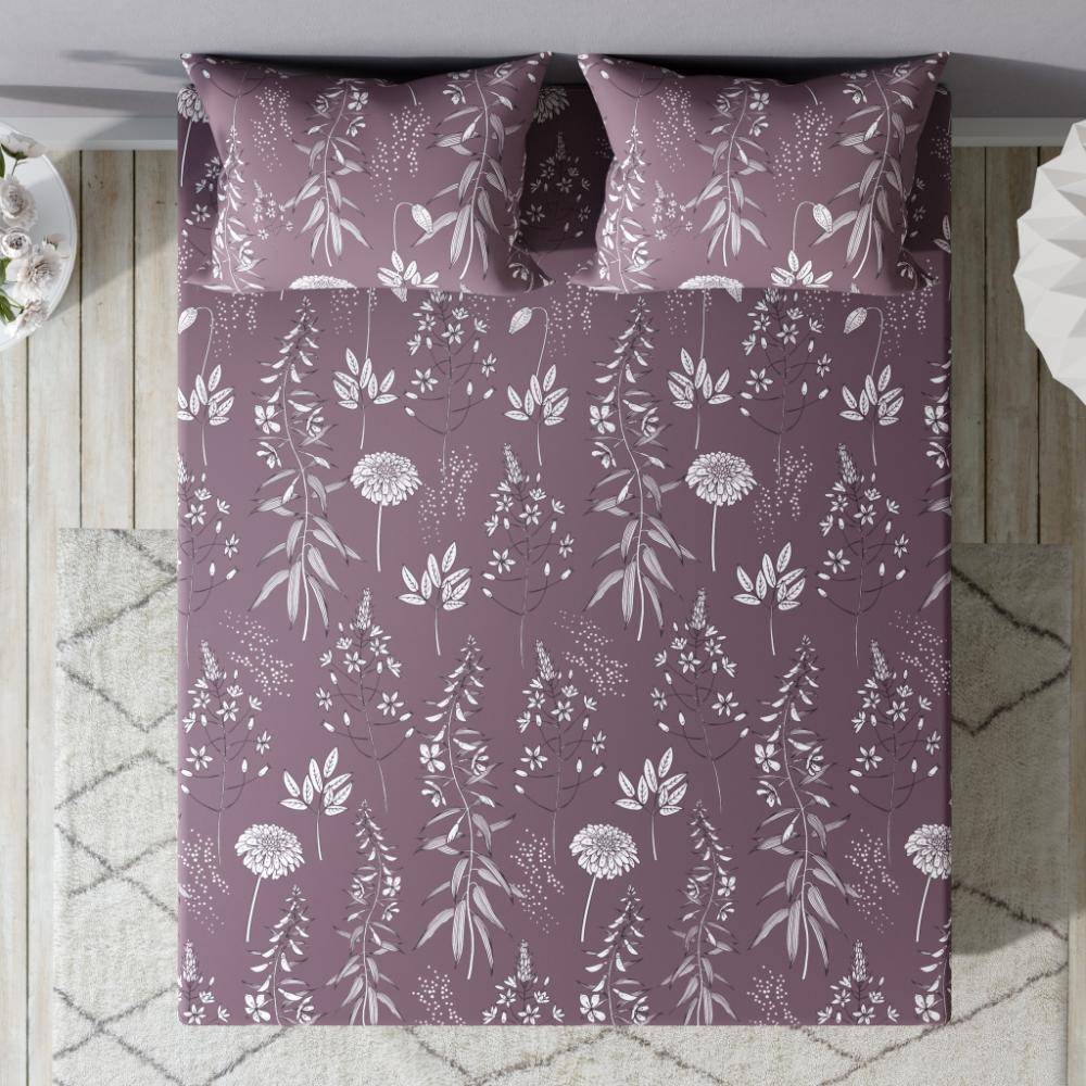 100% Cotton 200 TC Flat Bedsheet With 1 Pillow Cover | Single Size (90x60 inches) | Taylor (90x60 inch)