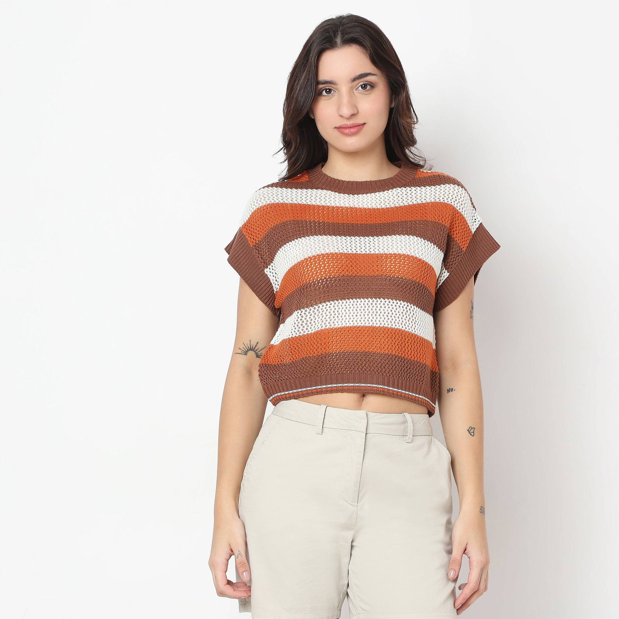 Knitted Striped T-Shirt