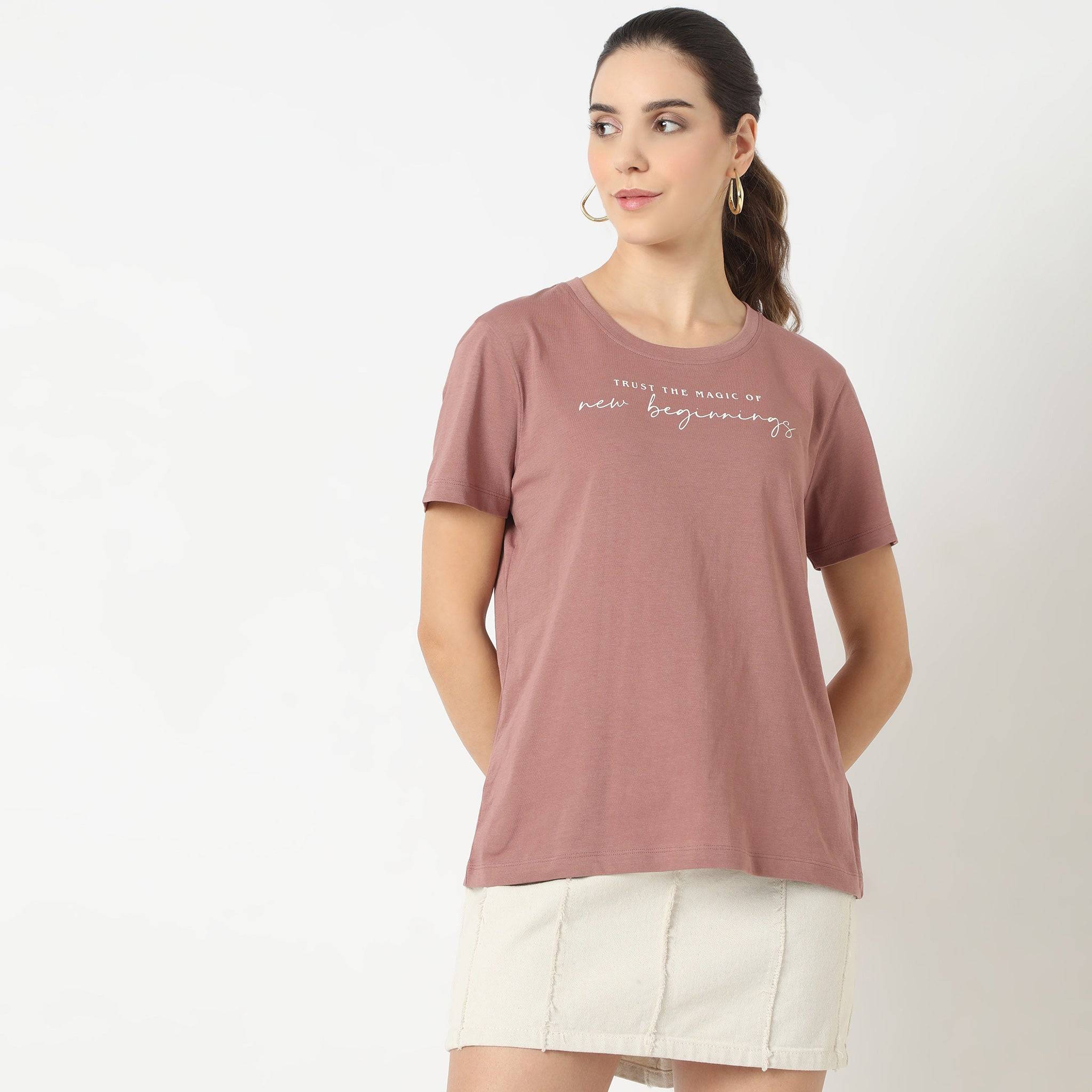 Printed Short Sleeve Round Neck T-Shirt