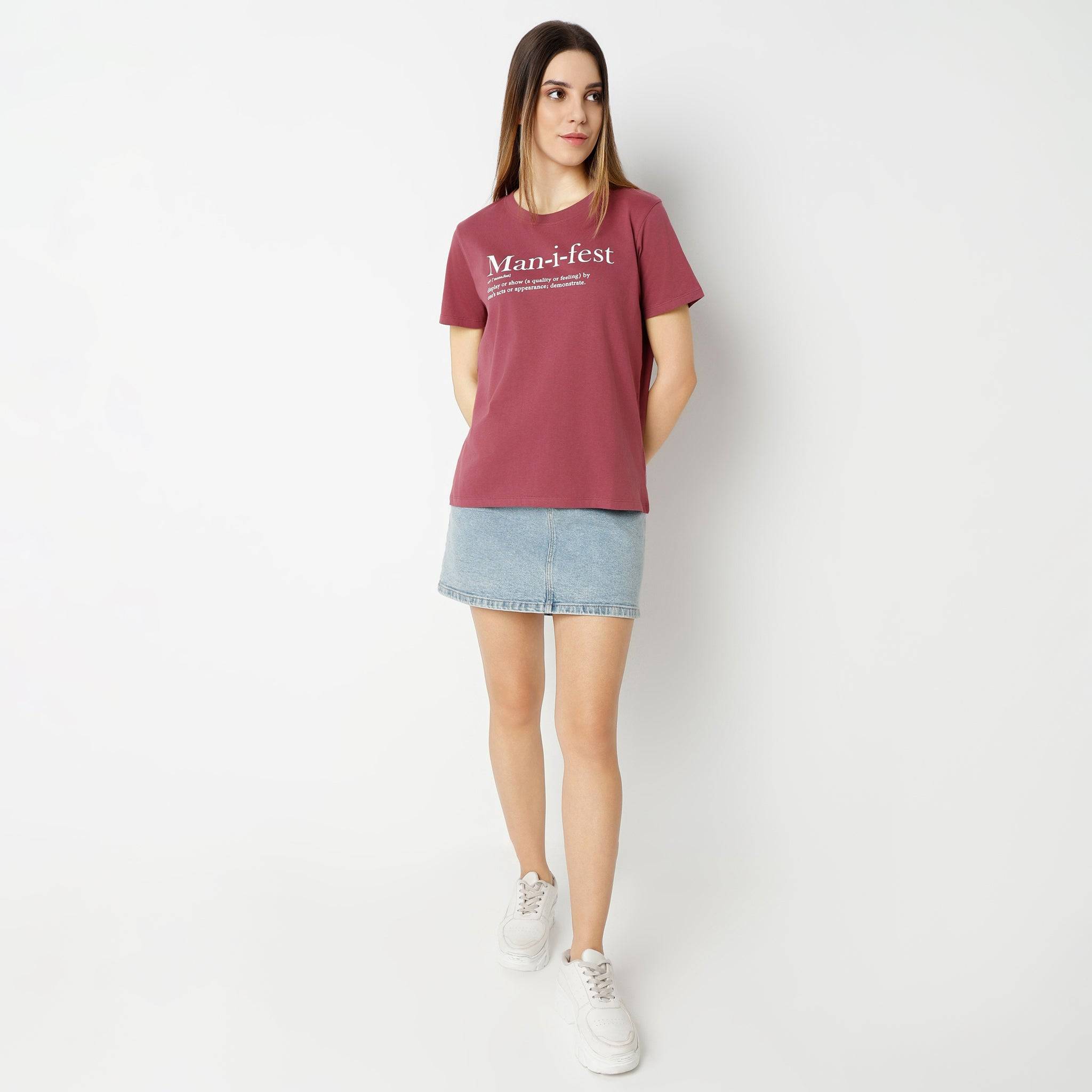 Graphic Round Neck Short Sleeve T-Shirt