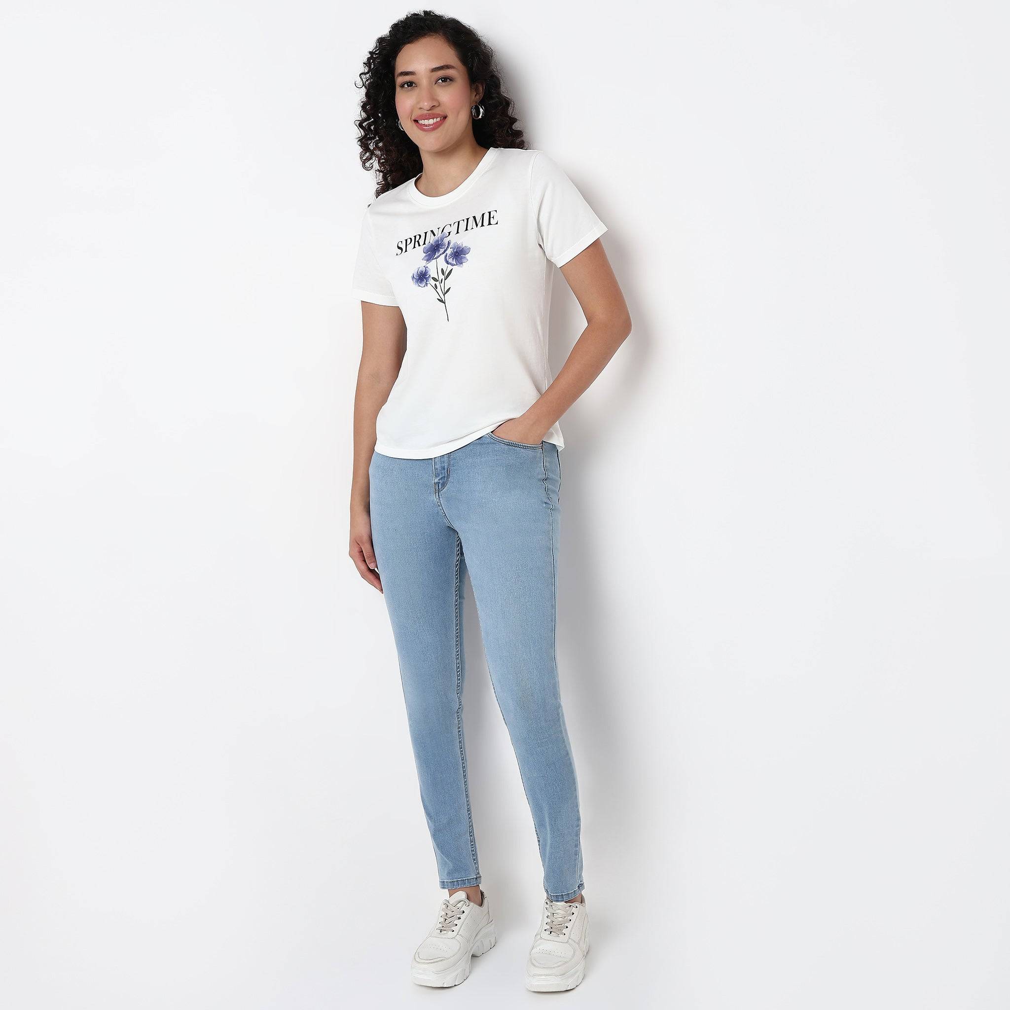 Knitted Cotton Graphic T-Shirt