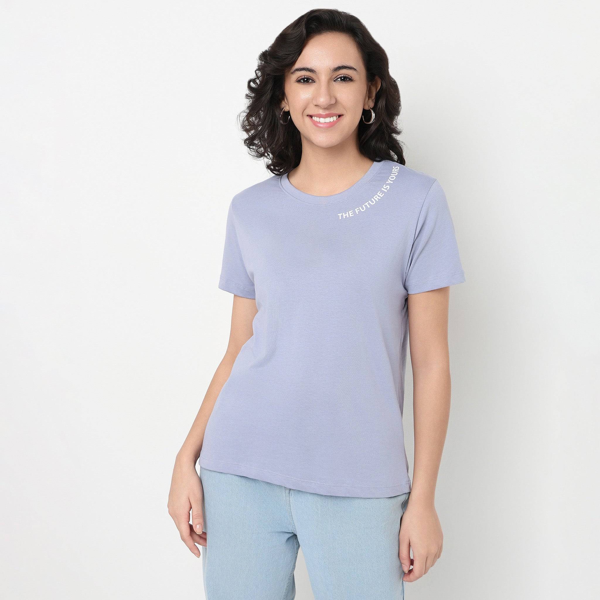 Cotton Crew Neck Graphic T-Shirt