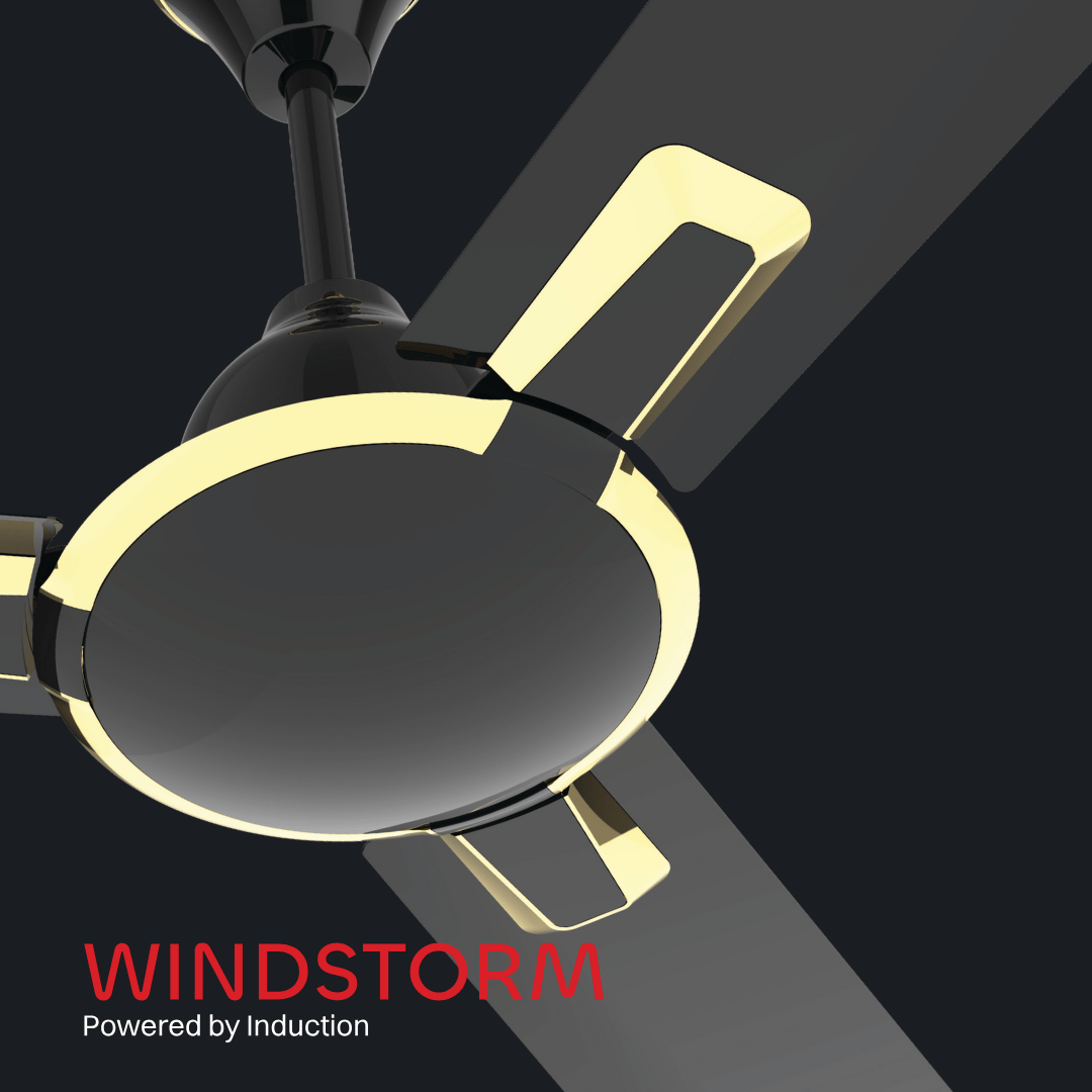 Windstorm 1200mm Black Ceiling Fan with Premium Look