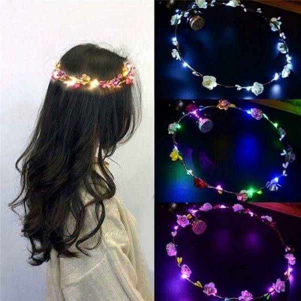 Flower LED Light Tiara (Small) – Battery Operated Fairy Crown for Parties & Events (Pack of 1)