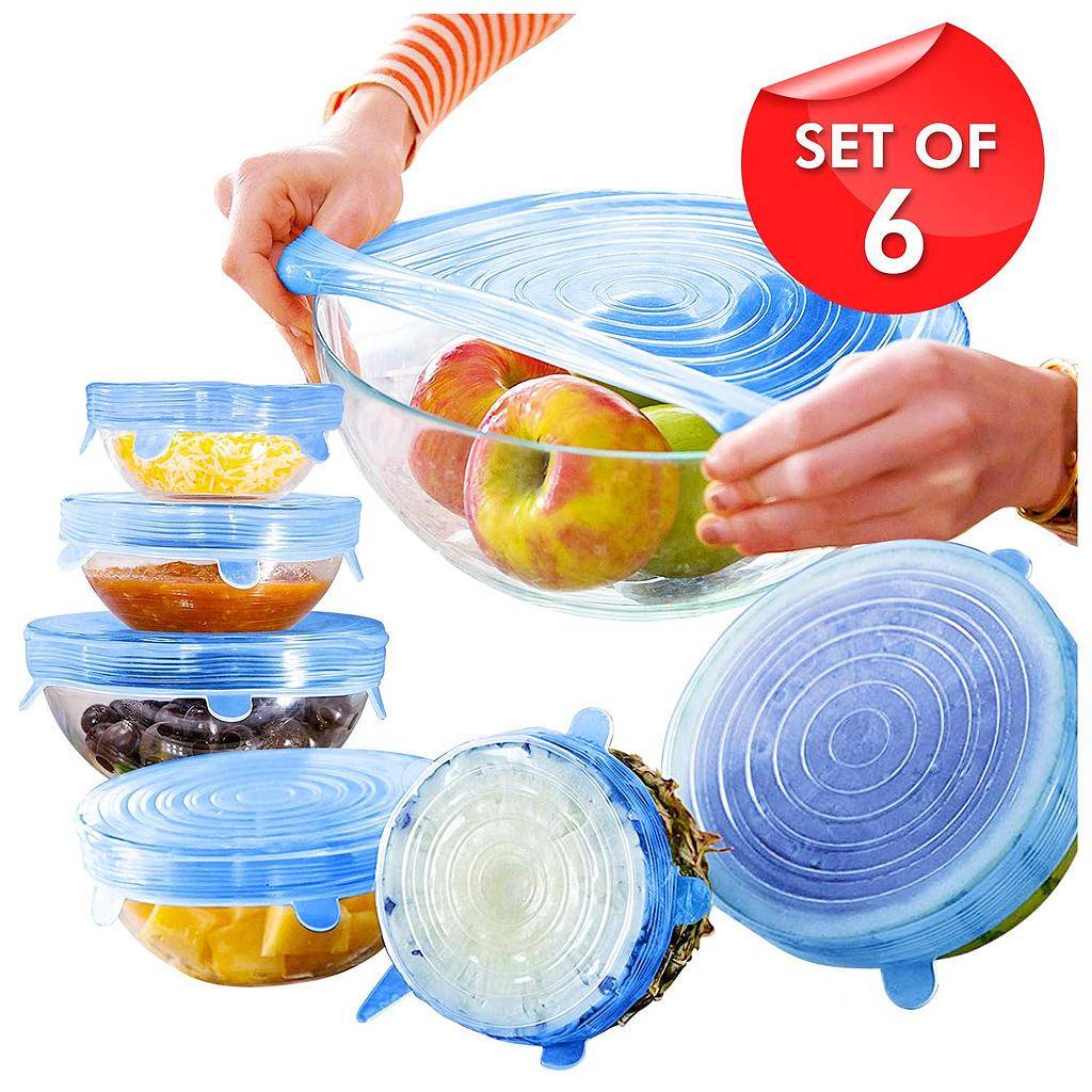 Silicone Lid – Heavy Quality (6 Pc Set, Random Color) | Reusable Stretchable Food Covers for Bowls, Cups & Containers Buy @ ₹149