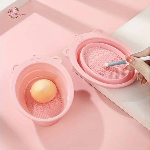 Silicone Makeup Brush Cleaning Folding Tray