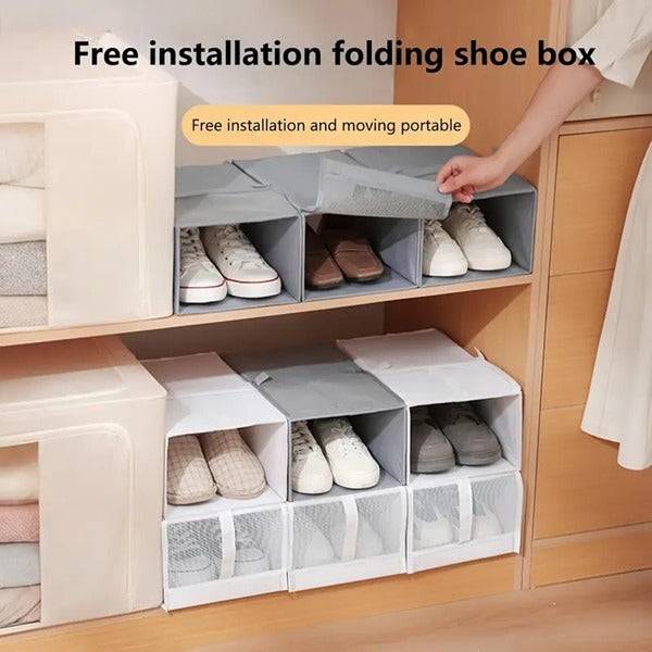Foldable Shoe Box, Shoe Storage Boxes for Closet Small Space, Foldable Sneaker Storage Boxes Buy @ ₹199