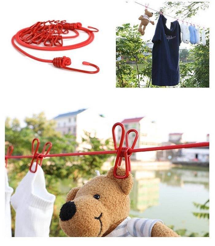 12 Clip Cloth Drying Rope – Strong Nylon Travel Clothesline with Stainless Steel Clips for Indoor & Outdoor Drying Buy @ ₹149