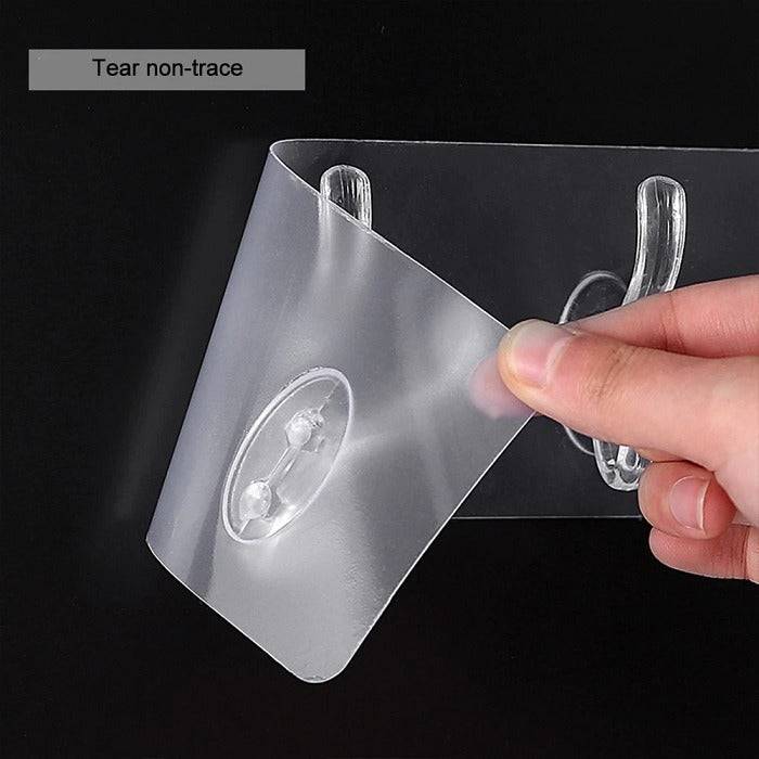 6 Hook Sticker Plate, Adhesive Sticker Multi-Purpose 6 Hook for Hanging Strong, Heavy Duty Sticky Hooks for Hanging, Transparent Reusable Waterproof Buy @ ₹99