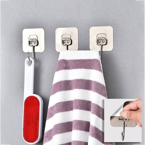 Heavy-Duty Metal Sticker Hooks – Self-Adhesive Wall Hooks for Bathroom, Kitchen & Home (Pack of 10) Buy @ ₹129