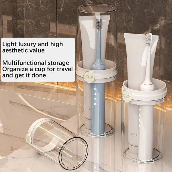 Luxury Transparent Toothbrush Cup, Portable Toothbrush Transparent Cup Set for Health & Hygiene