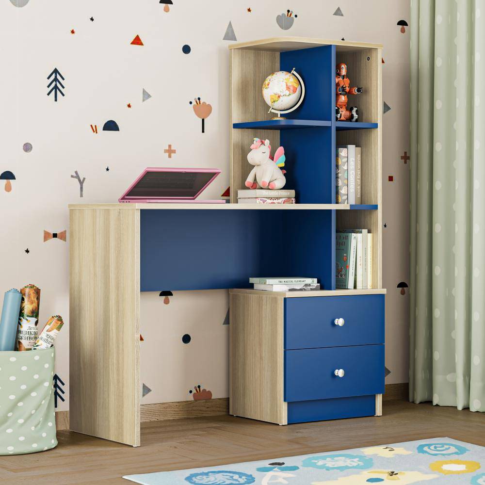 Paw Kids Study Table | (42x18 inch) | (Moldau Acacia) | Stylish Wooden Study Desk for Kids Room