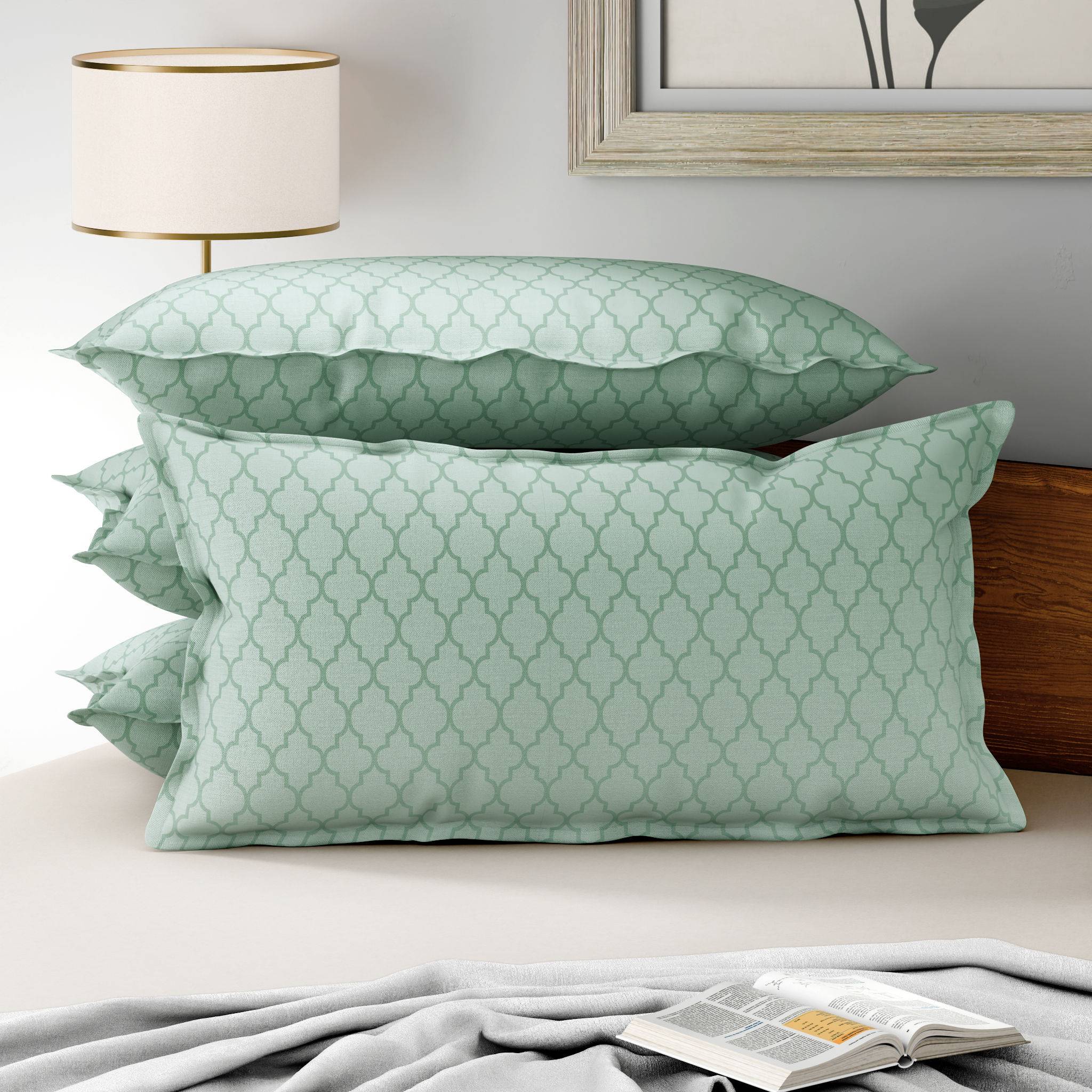 100% Cotton Pillow Cover | King Size 36x19 Inch | Set Of 4 | 160 TC | Booke